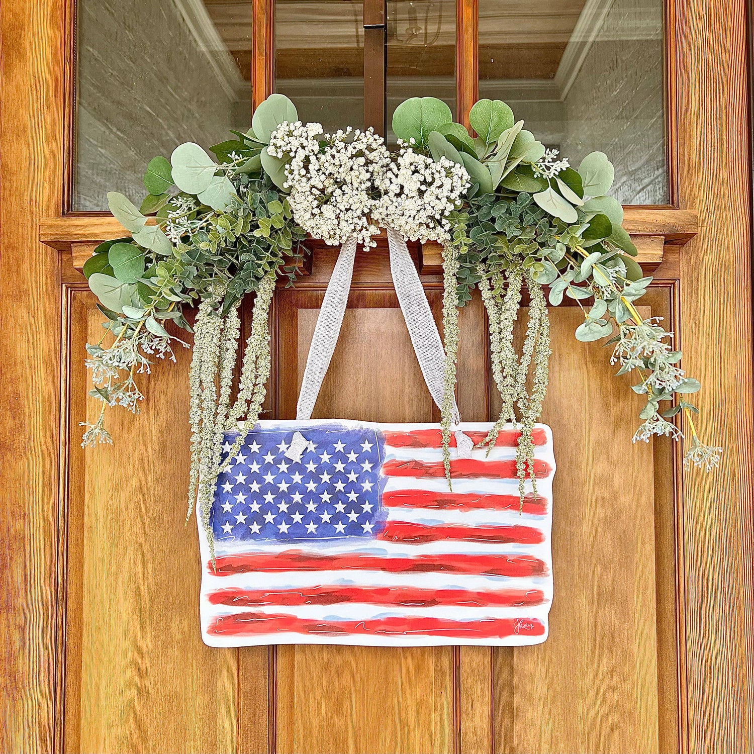 American Flag Door Hanger: 1/8&quot; Thickness PVC Material
