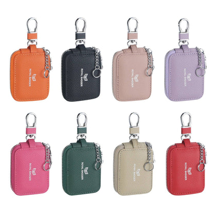 3901 Leather Earphone Pouch with Keychain: Orange