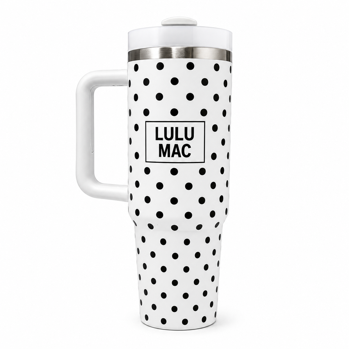 Lulu Mac WHITE/BLACK DOT TUMBLER
