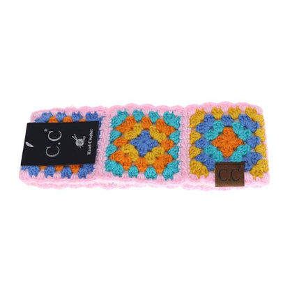 Fuzzy Lined Multi-Color Crochet Fashion Headband for Women: Black