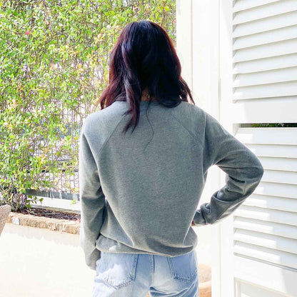Faith Crew Neck Sweatshirt   Gray/White: Medium.            by The Royal Standard