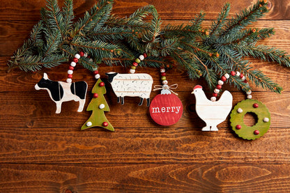Mudpie Sheep Double Ornament