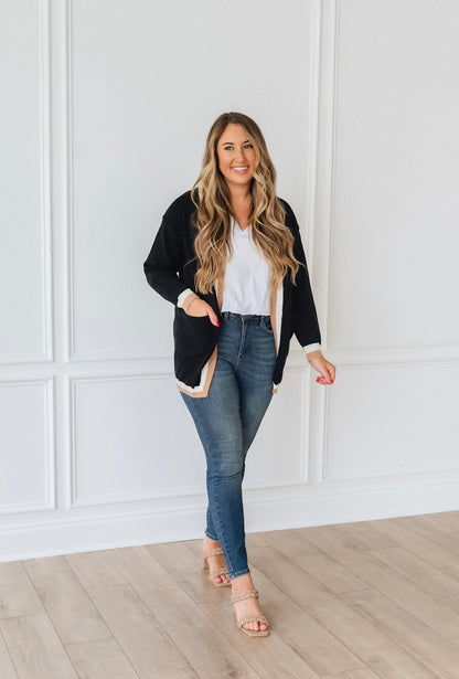 Varsity Accent Stripe Cardigan