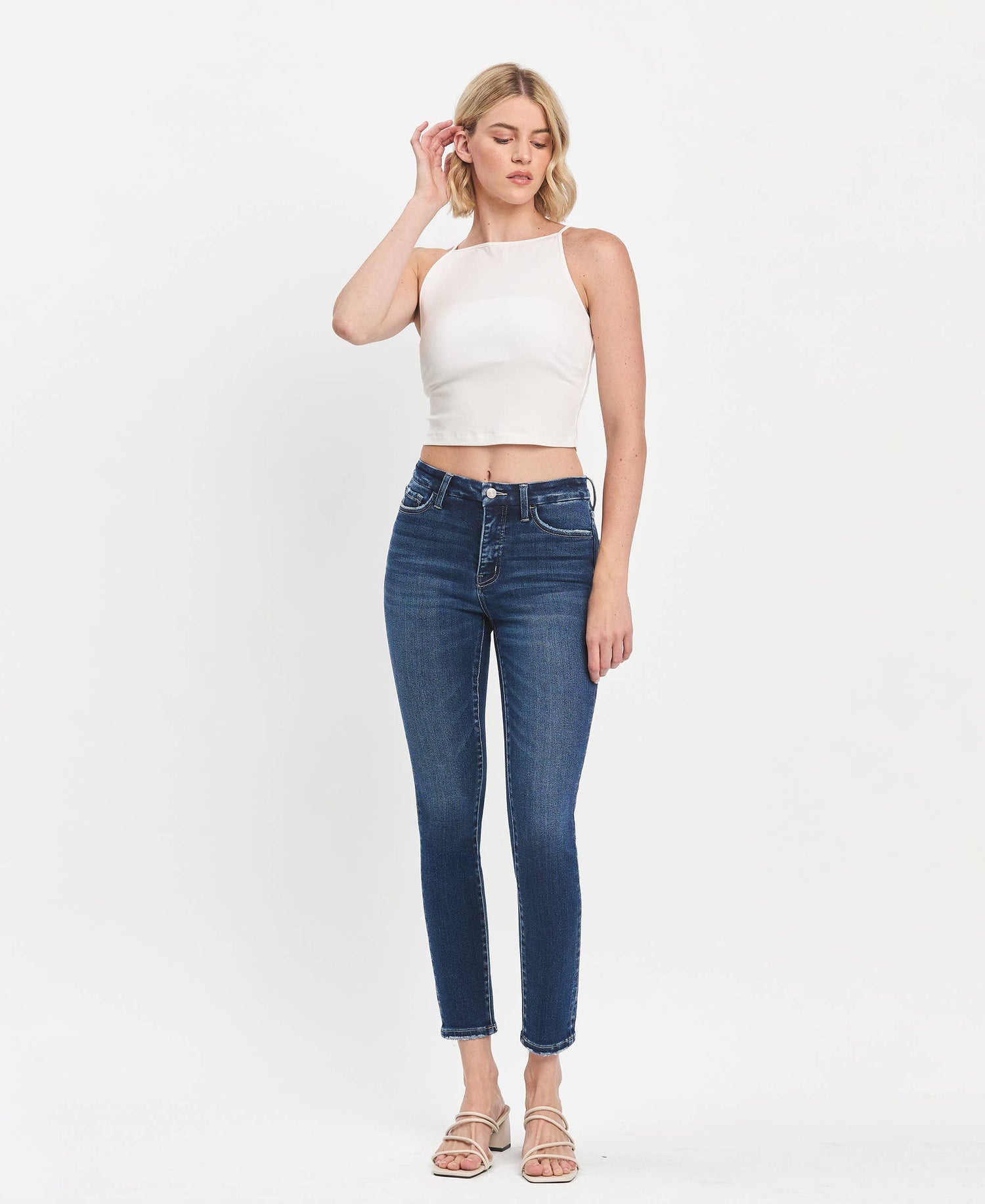 TUMMY CONTROL HIGH RISE SEAMLESS WB SKINNY JEANS LV1445: EULOGIZE / 26