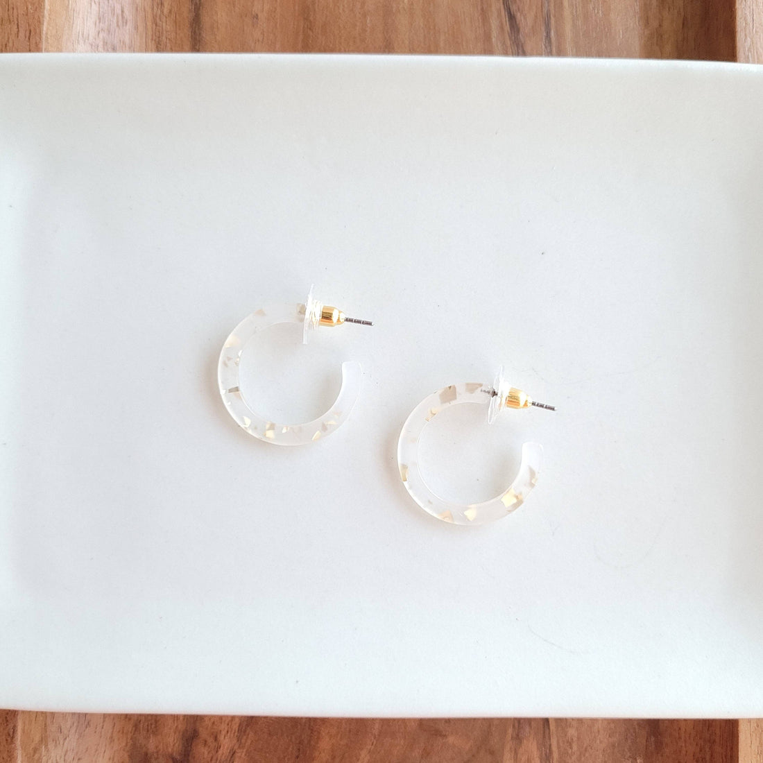Cam Mini Hoops - Gold Flake // Earrings, Gift