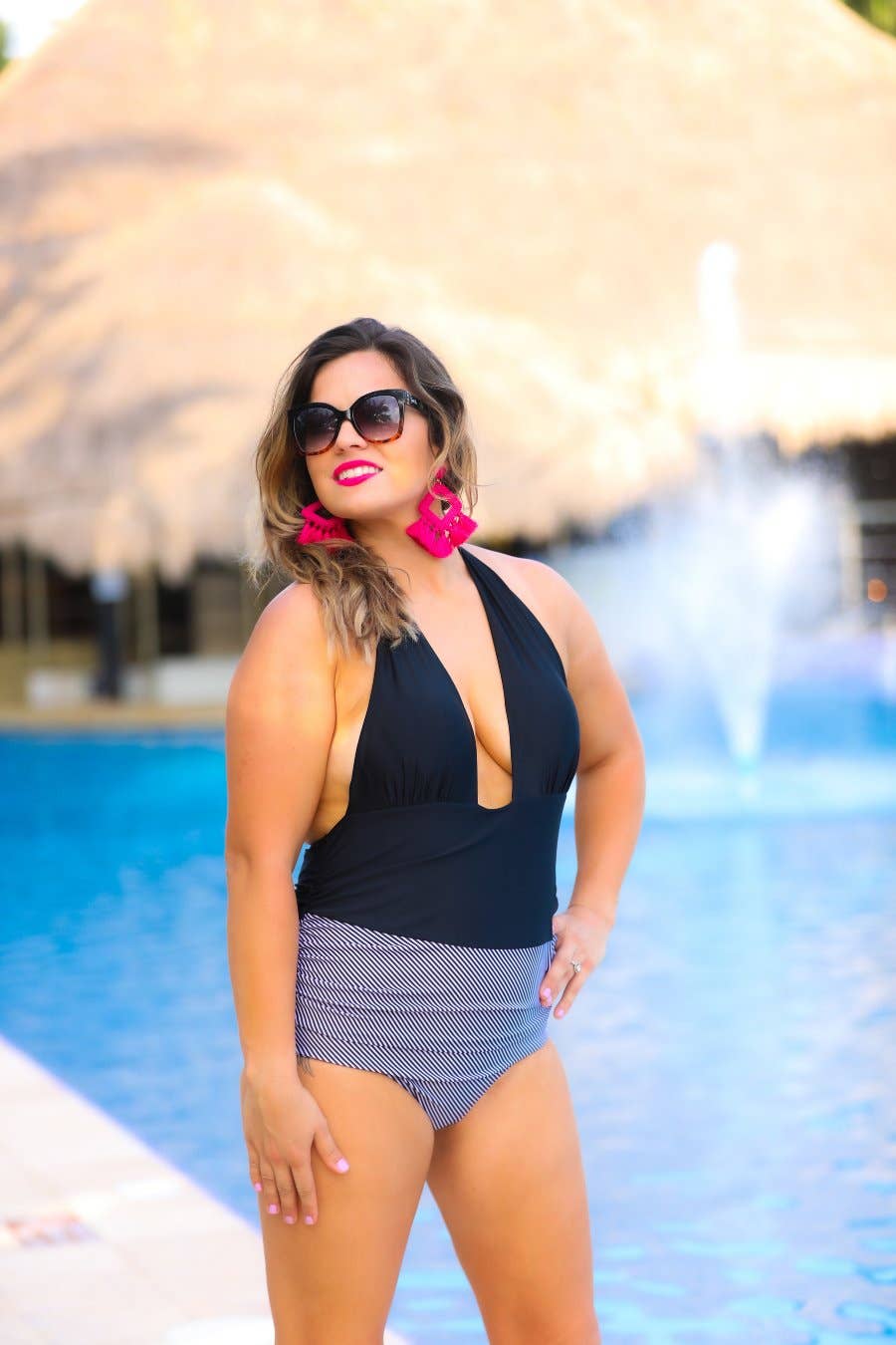 Make A Splash Halter Swimsuit by Jess Lea: Black
