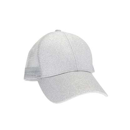Glitter High Pony Criss Cross C.C Ball Cap BTB8063: Rose Gold