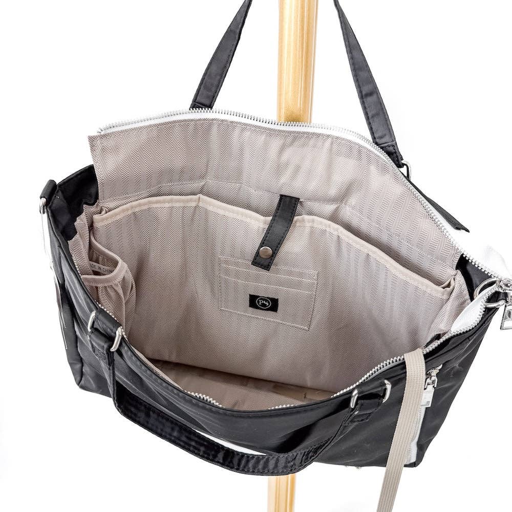 Nina Nylon Organizer Tote Bag: Navy