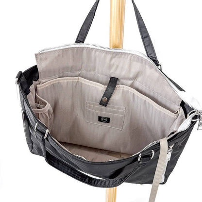 Nina Nylon Organizer Tote Bag: Navy