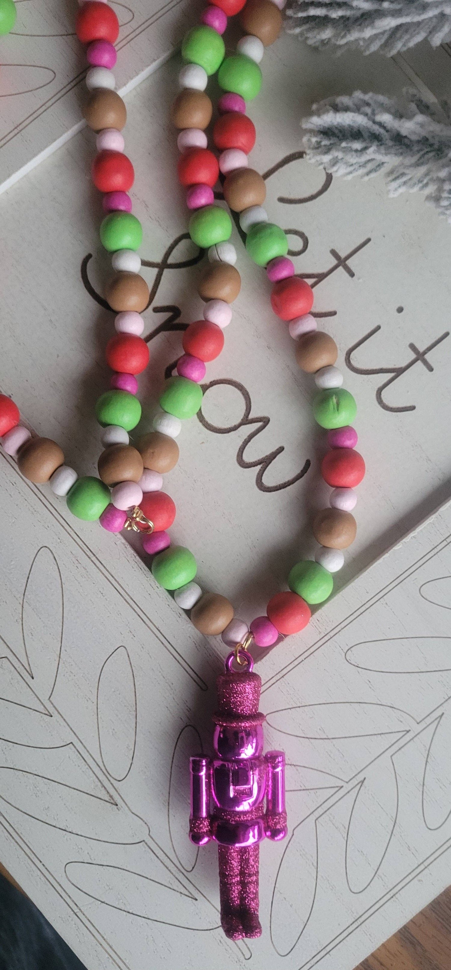 Pink Nutcracker Necklace