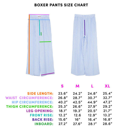 Light Blue Toile Coquette Bows Boxer Pants: Light Blue Bow / M