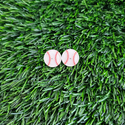 Glitter Baseball Studs // Game Day Earrings