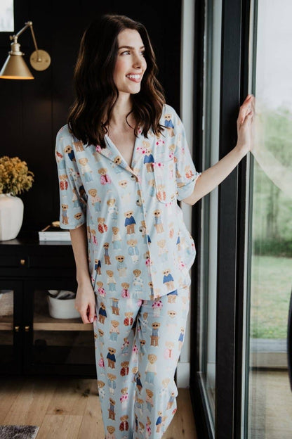 Teddy Bears PJ Sets Women: Light Blue / S