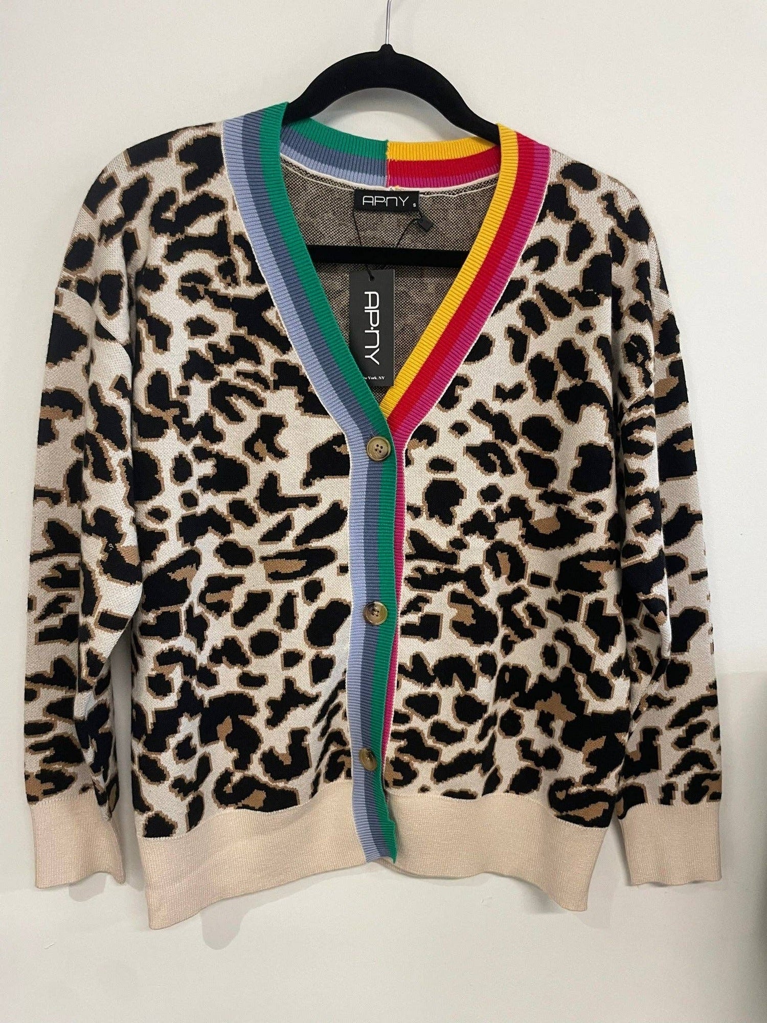 Taupe Leopard W/Color Plaket: MULTI / L