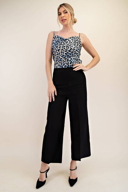 Satin Cowl Neck Cami: Blue