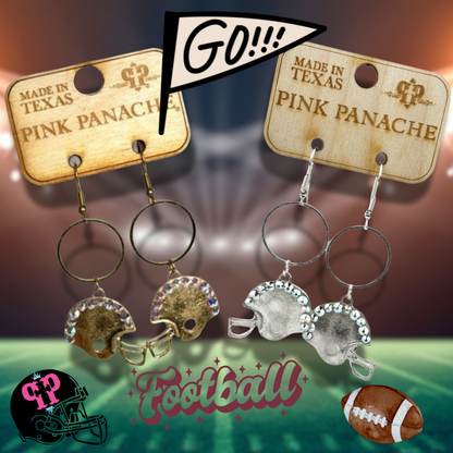 Football helmet earring E104: Gold