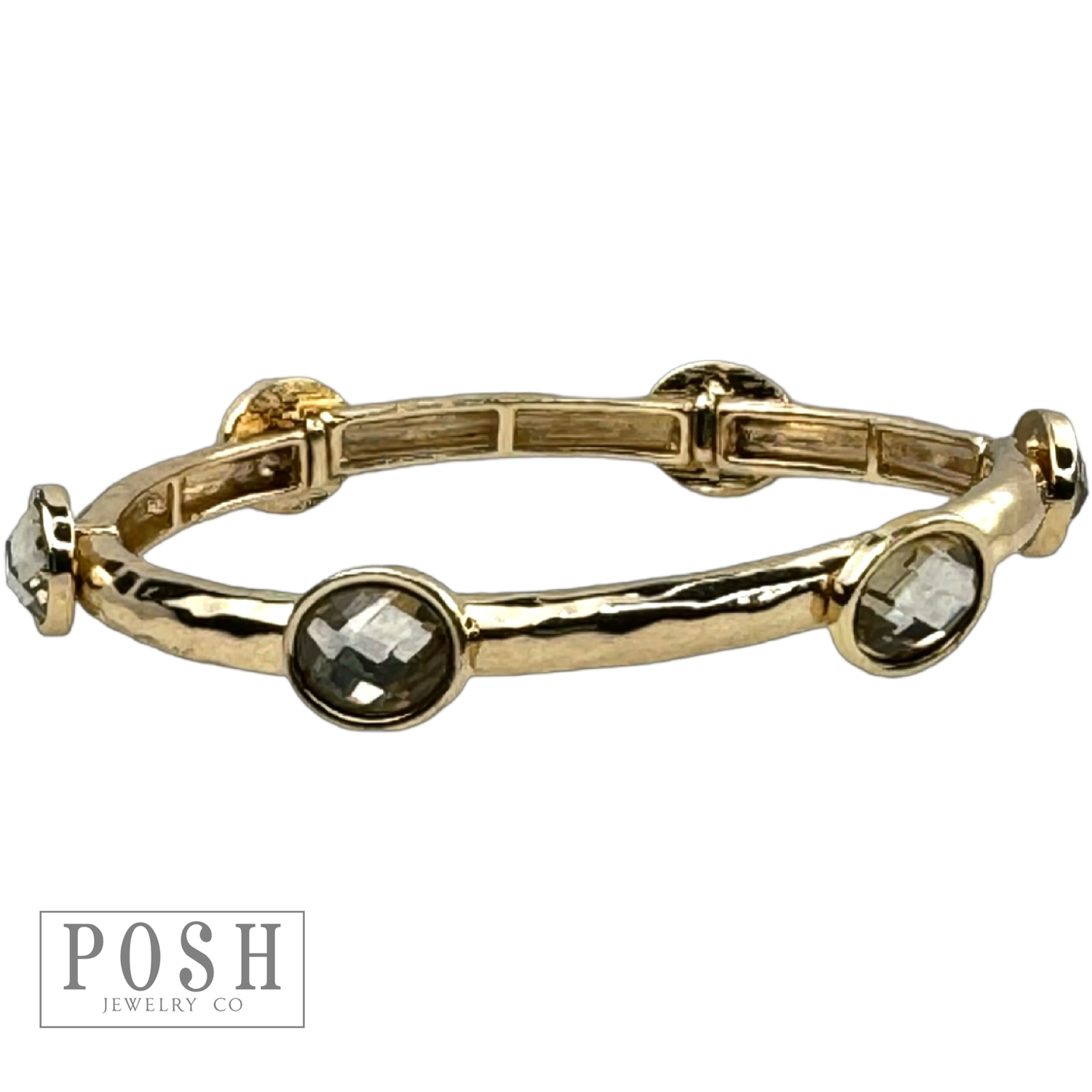 Faceted oval crystal bracelet: Champagne