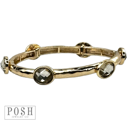 Faceted oval crystal bracelet: Champagne
