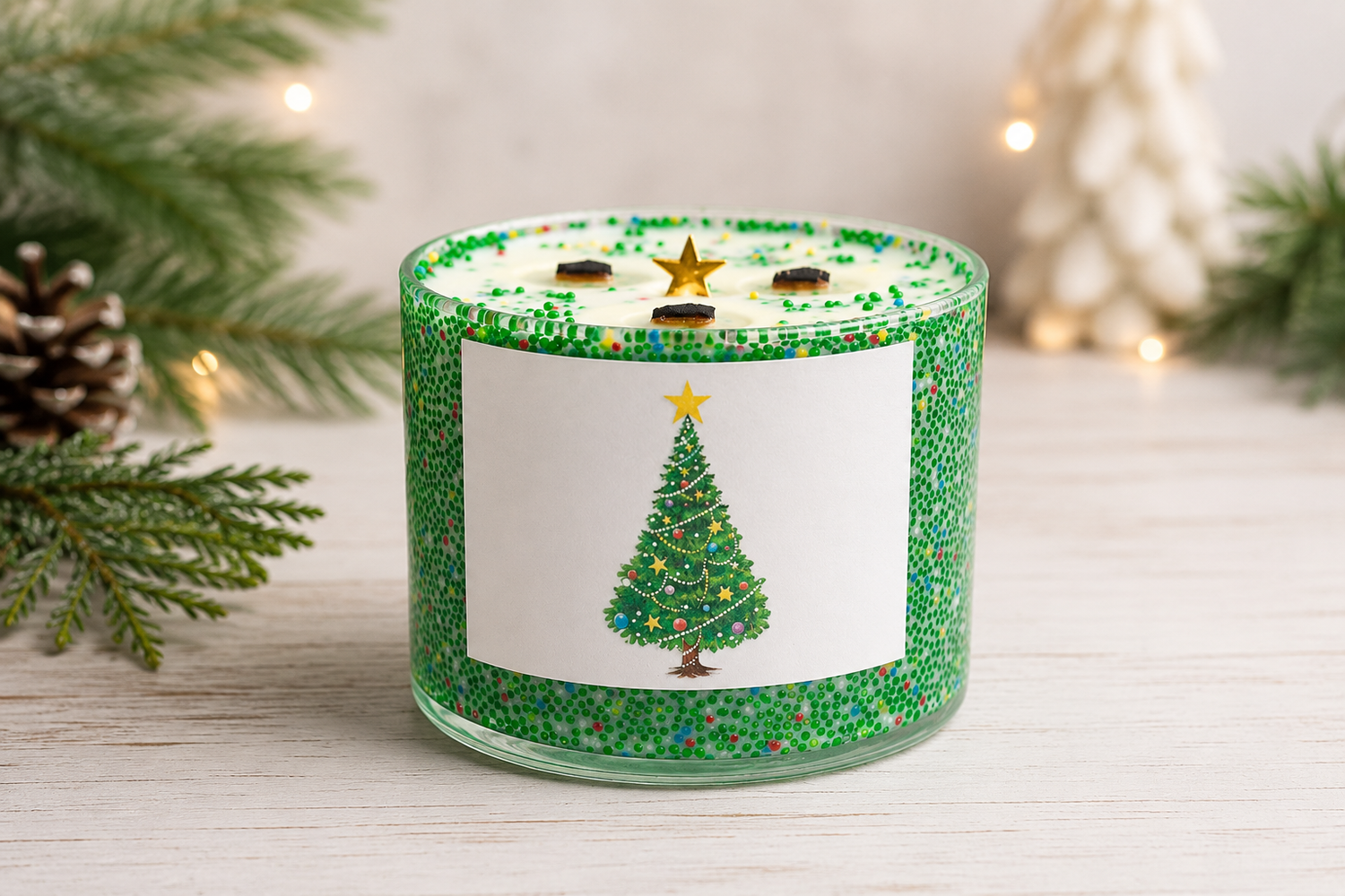 New Christmas 2026!  3 Wick Christmas Tree - 15 oz Soy Candle