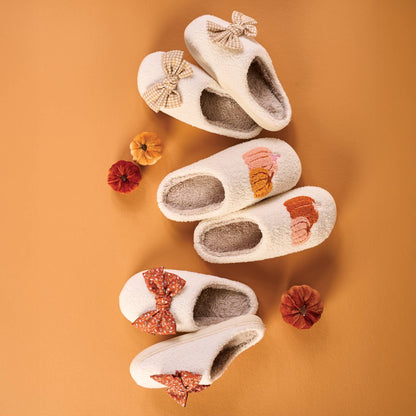 Fuzzy Slippers-Betty Bow Maple Gingham (Mixed 2 S/M + 2 M/L)