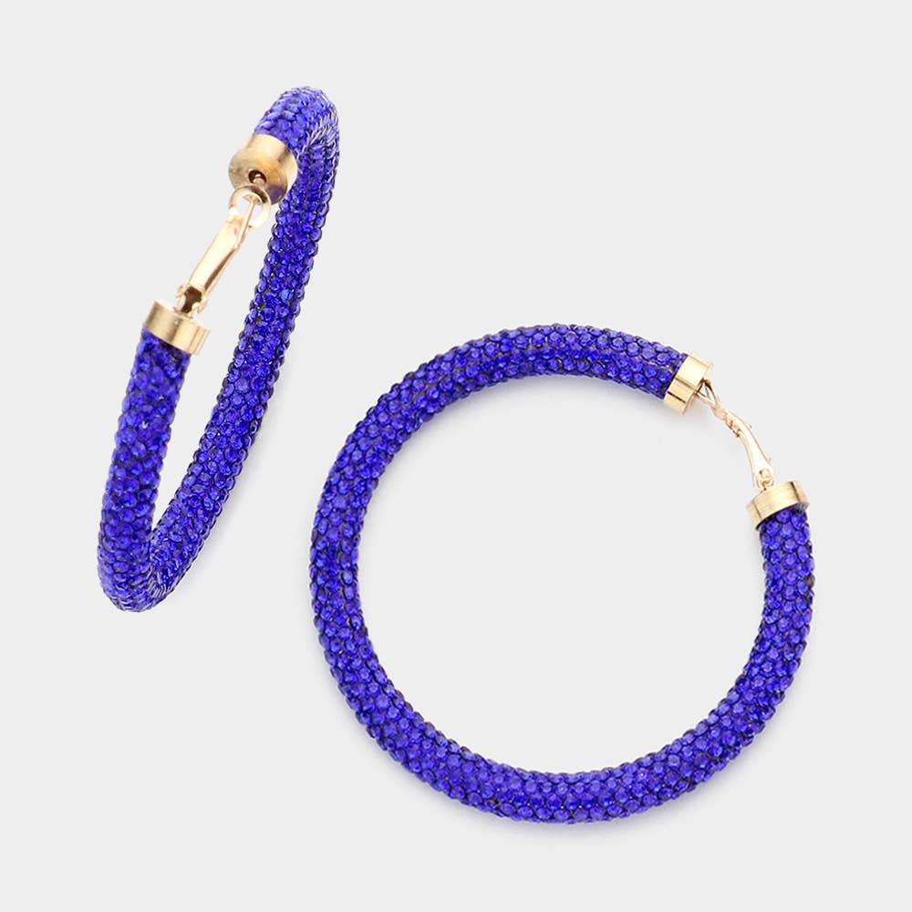 Rhinestone Pave Hoop Earrings
: NV