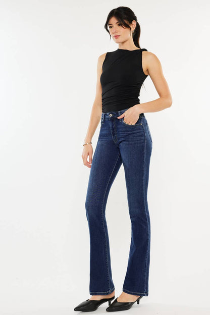 OPEN PACK HIGH RISE BOOTCUT JEANS-KC20004D: DARK / 7/27