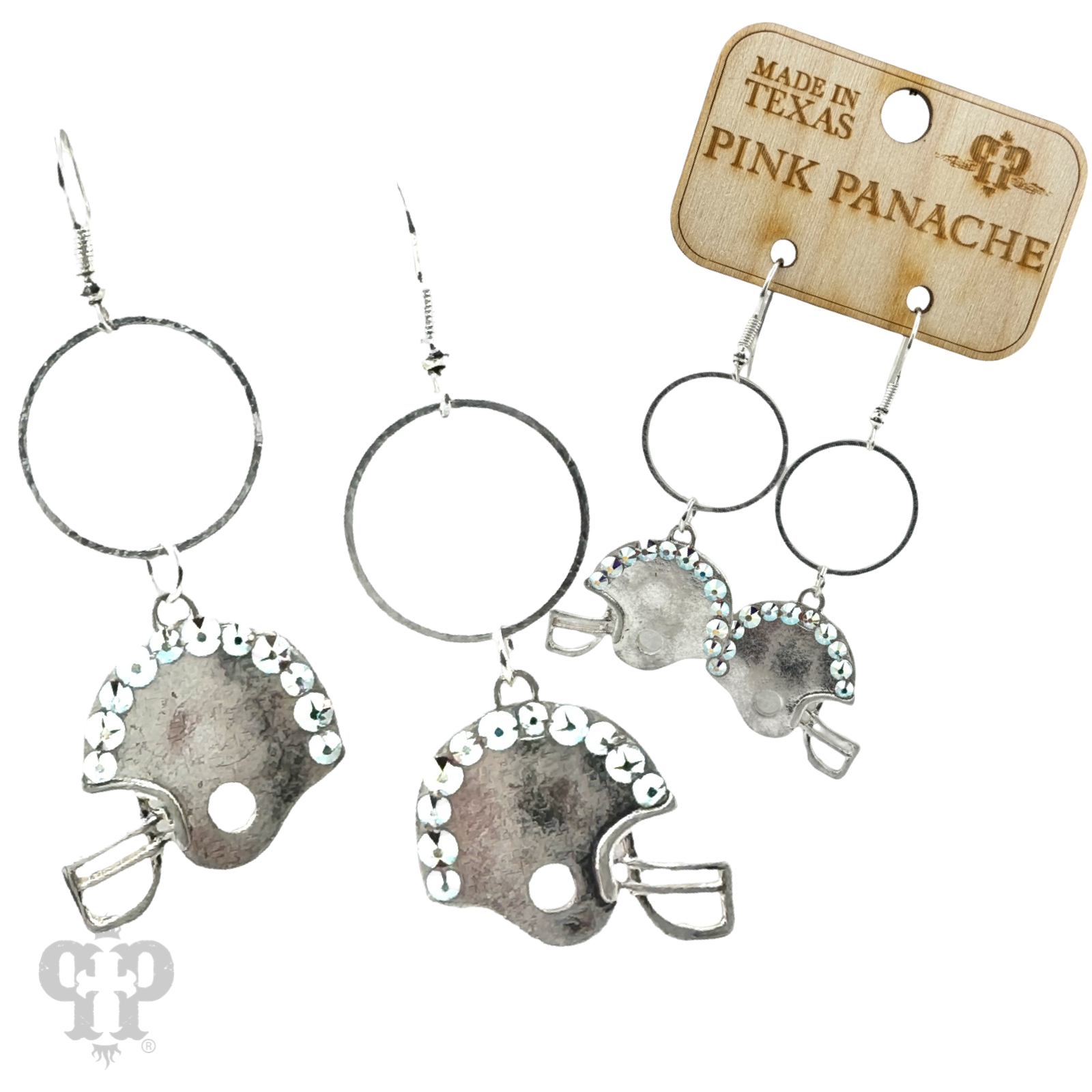 Football helmet earring E104: Gold