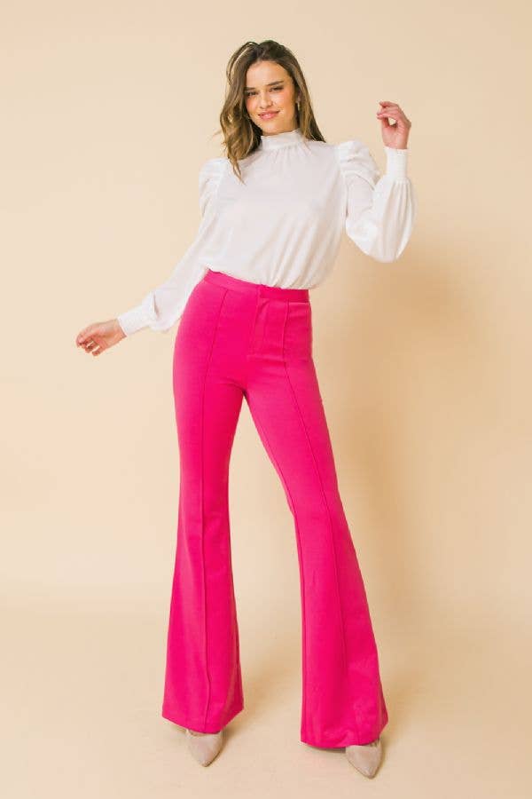 Hight-rise flare pants: GREEN by Flying Tomato