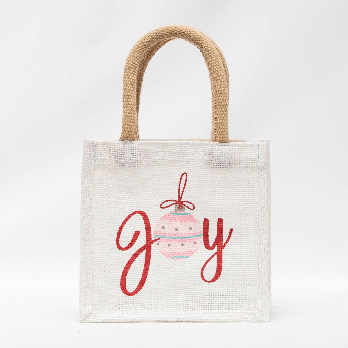Wonderland Joy Petite Gift Tote   White/Pink/Red   7x7x5