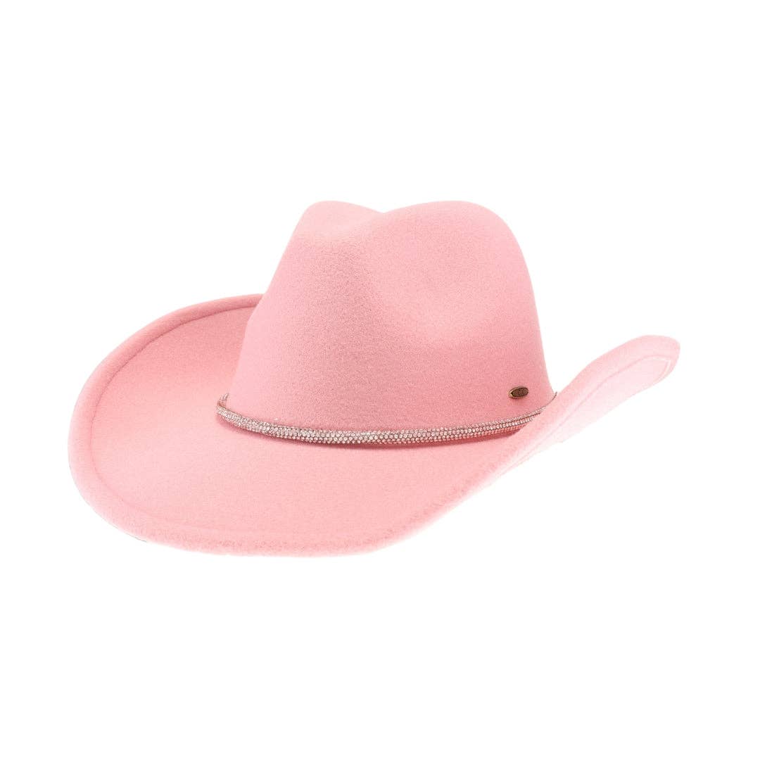 Reno Vegan Fabric Cowboy Hat  Rose