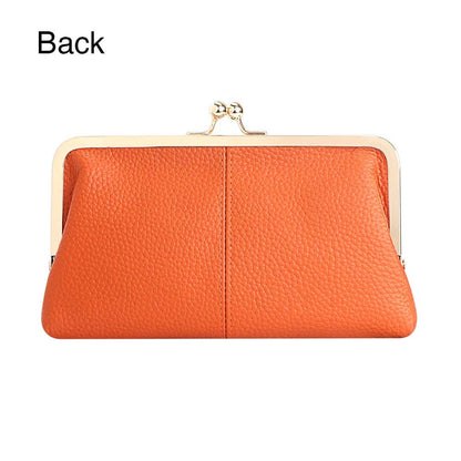 1468 Leather RFID Kiss-Lock Wallet: Coffee