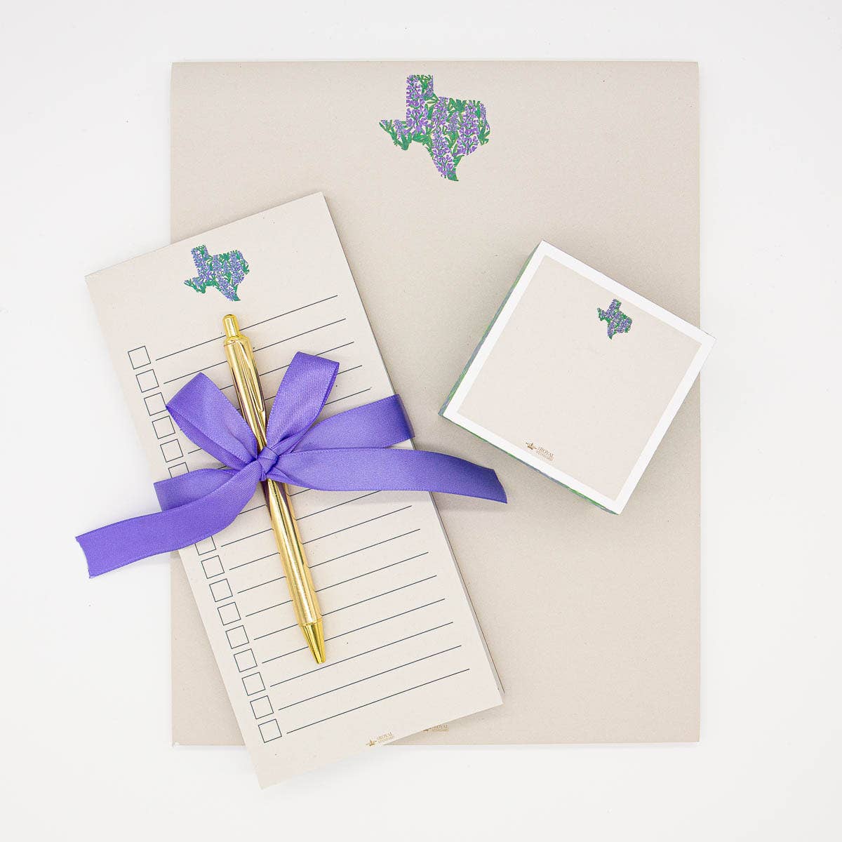 Texas Bluebonnet Notepad   Cream/Purple/Green   8.5x11