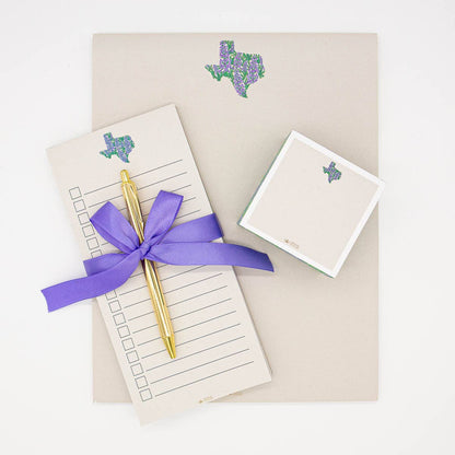 Texas Bluebonnet Notepad   Cream/Purple/Green   8.5x11