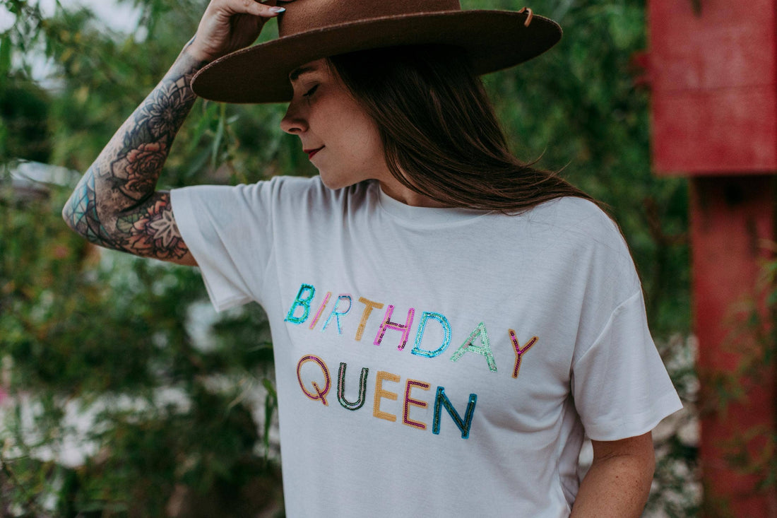 Birthday Queen Sequins Tee: Medium