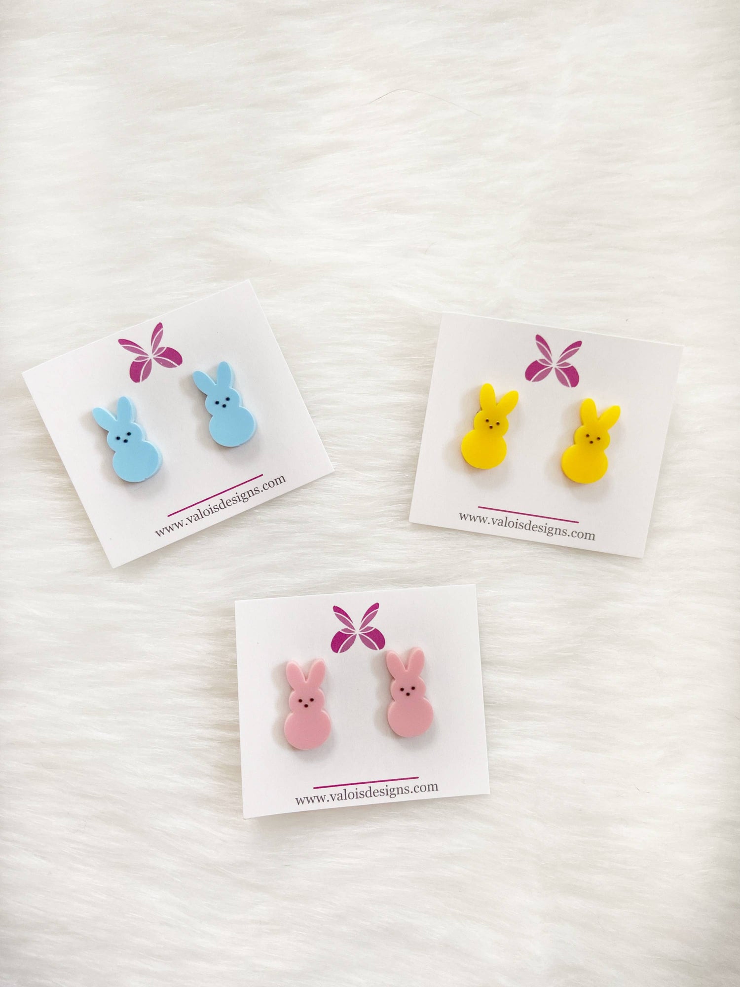 Easter Bunny Peep Stud Earrings: Yellow