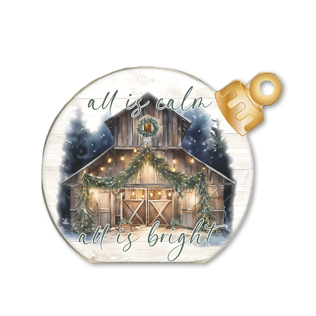 ORNAMENT DECORATIVE TABLETOP SITTER CALM AND BRIGHT BARN