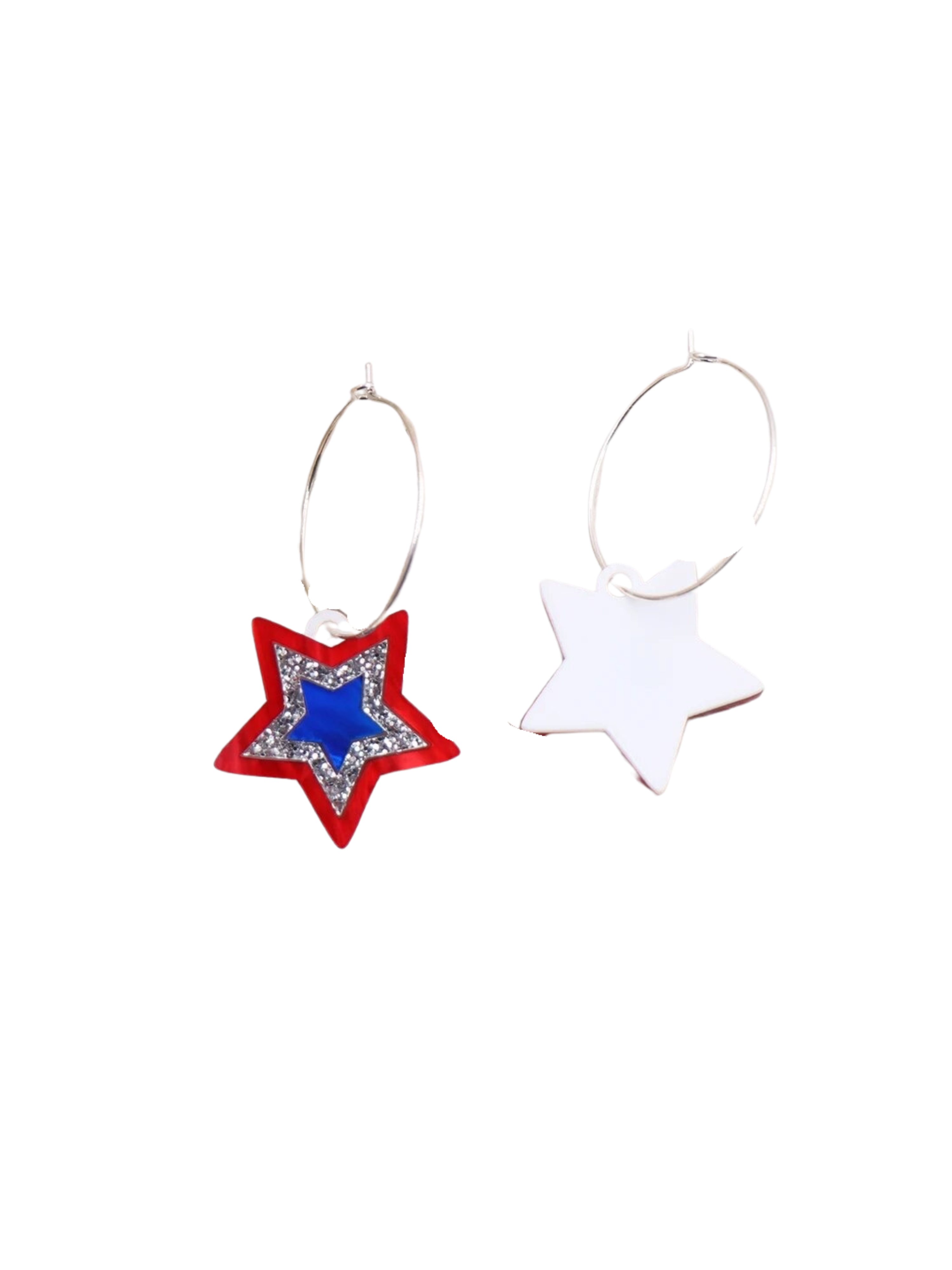 Independence Star Hoop Earring: Red
