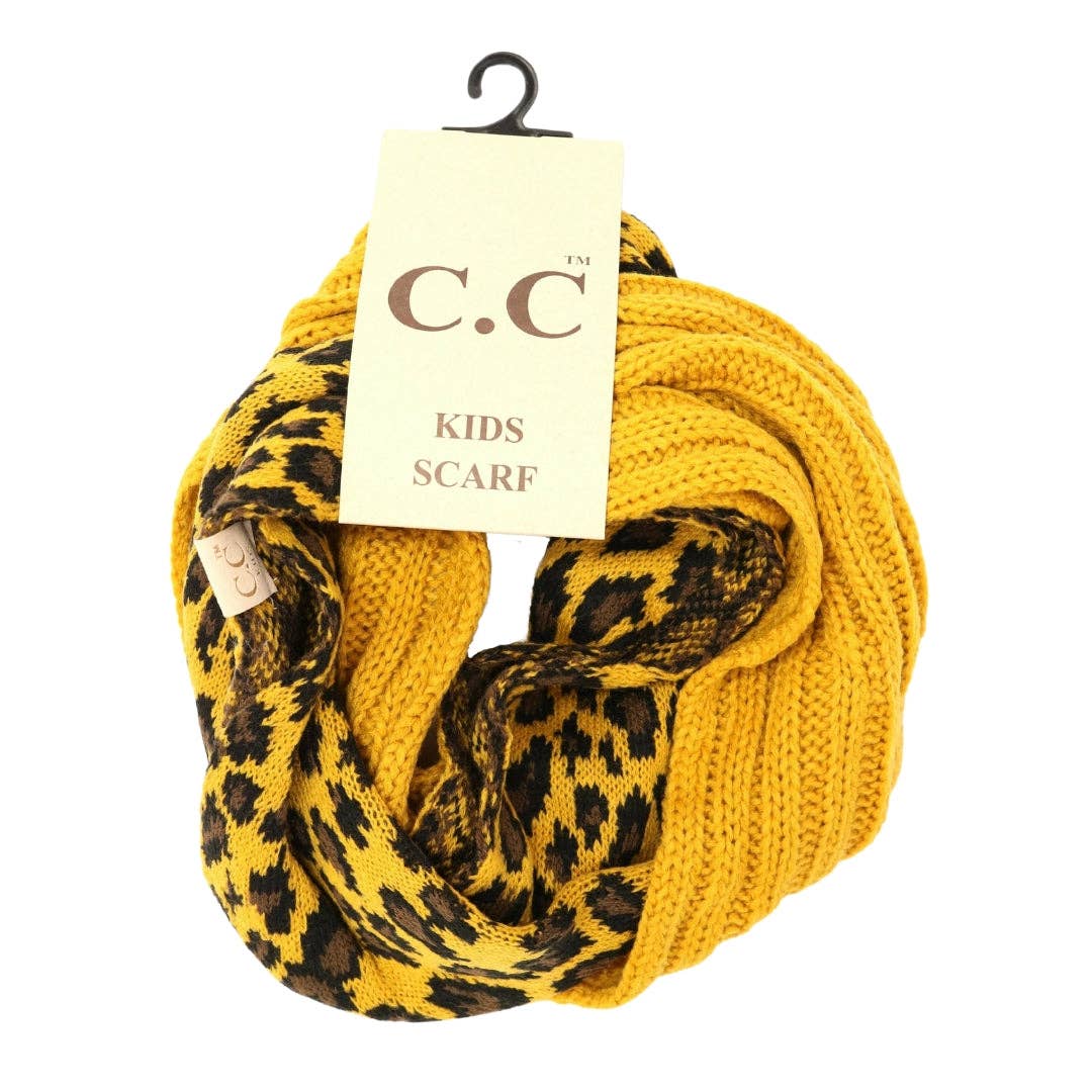 KIDS Leopard Print CC Infinity Scarf KIDSSF80: Camel