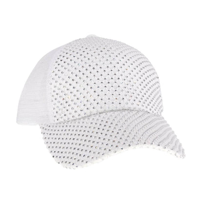 Rhinestone Adorned C.C Ball Cap BAB8040: Clear