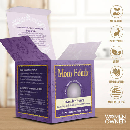 Lavender Honey Bath Bomb/Shower Steamer – Serene Escape (7 oz)