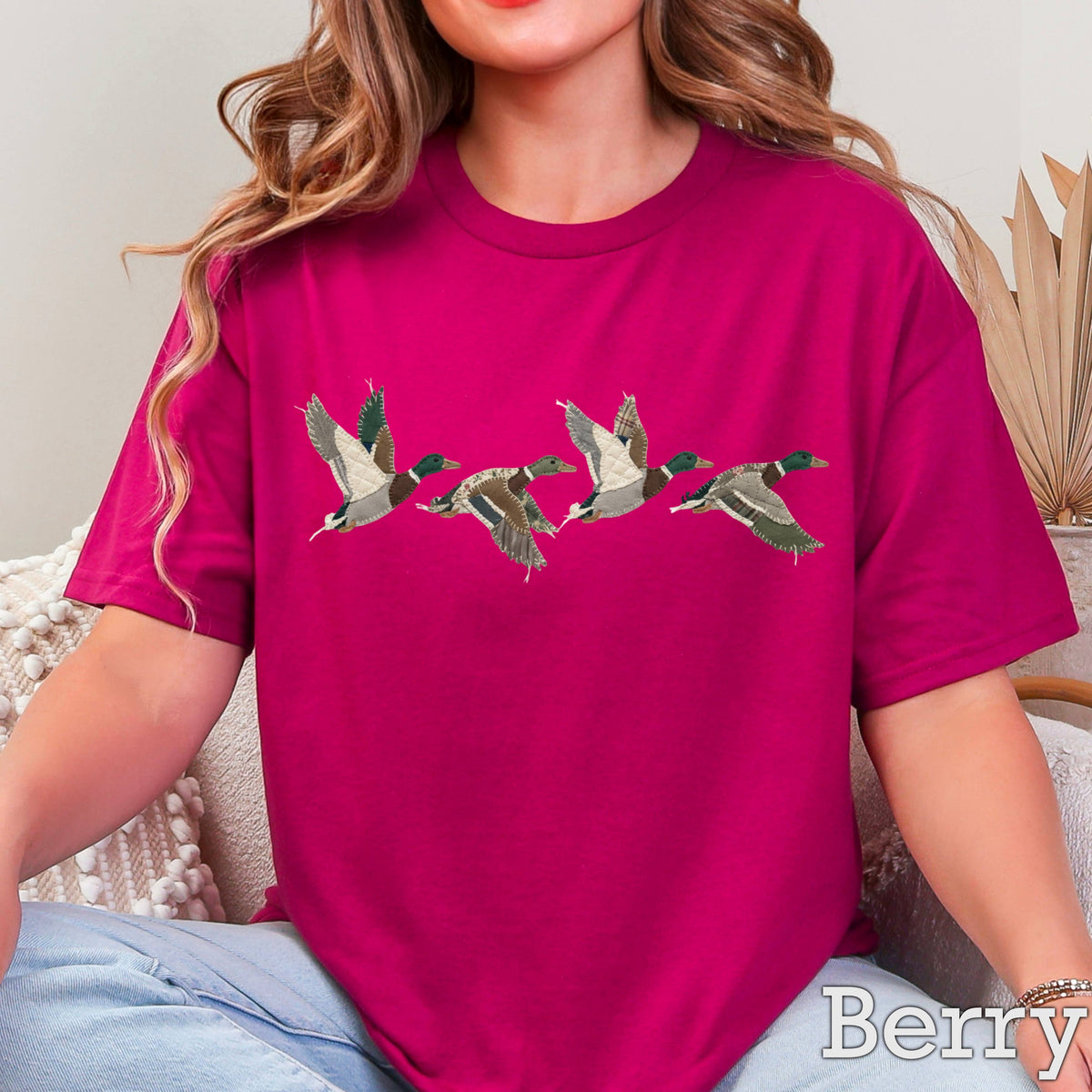 Patchwork Mallard Duck Graphic T-Shirt | Gildan : White / 3XL