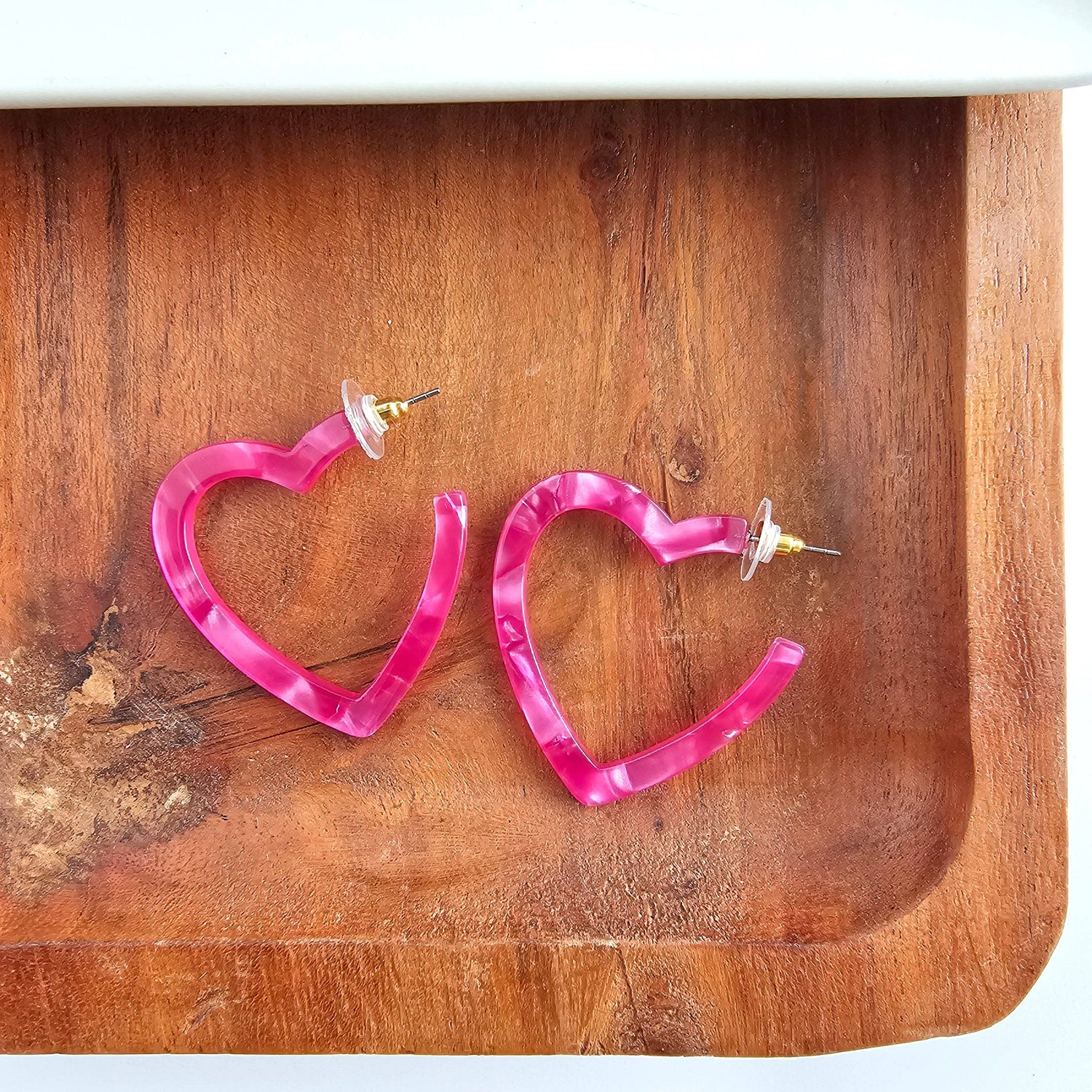 Heart Hoops - Hot Pink // Valentine&