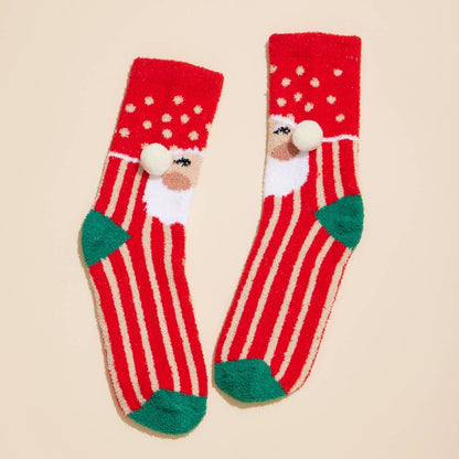 Christmas Fuzzy Socks Assorted Pack of 4: Assorted / One / 4DS98001