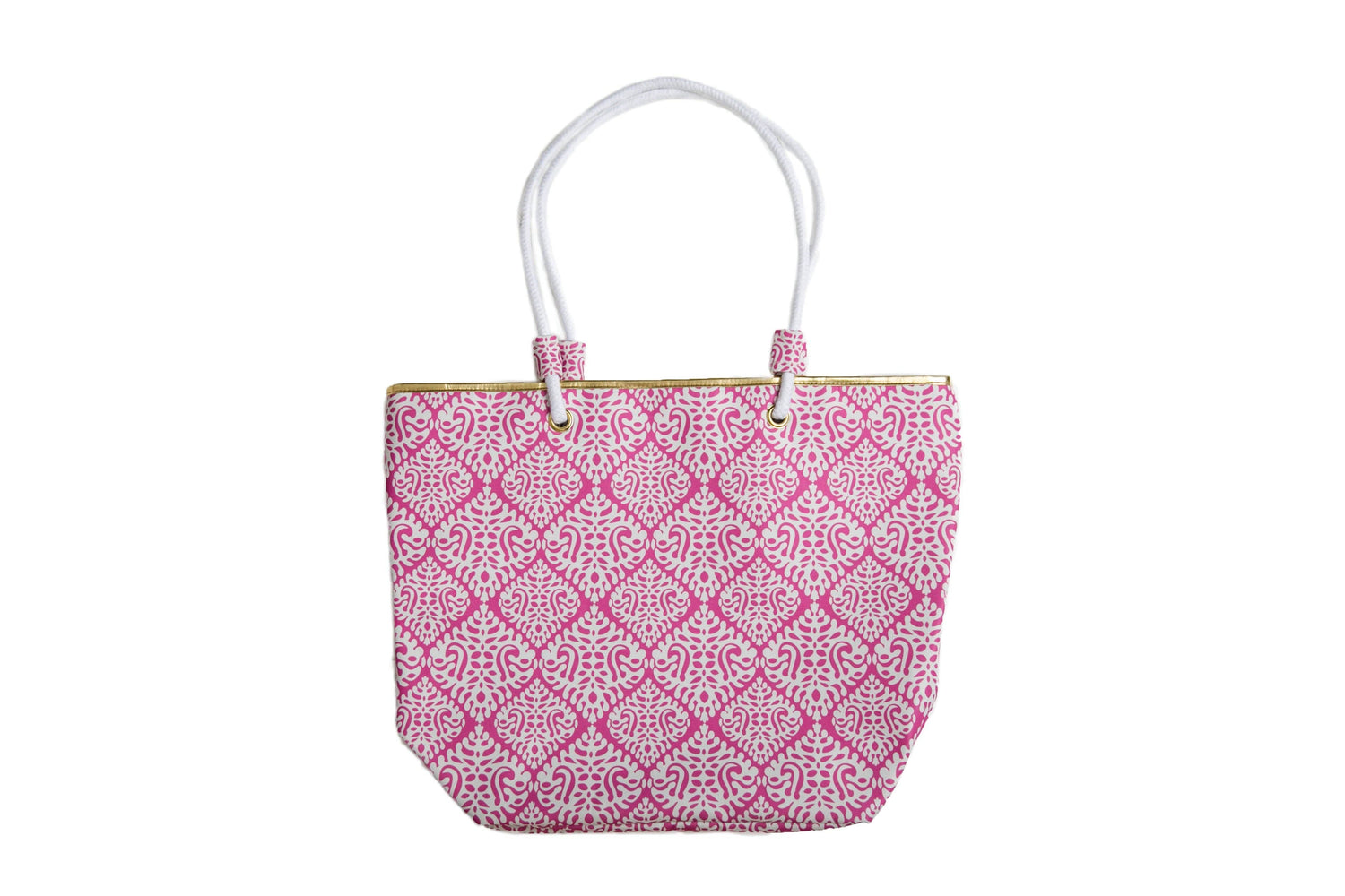Catalina Tote Bag -Green and Navy Geometric