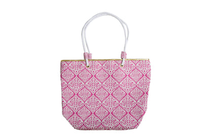 Catalina Tote Bag : Pink Damask