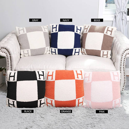 H Patterned Cushion Cover / Pillow Case
: Blue