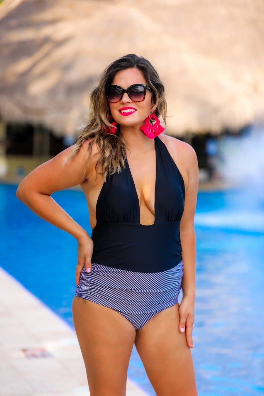 Make A Splash Halter Swimsuit by Jess Lea: Black