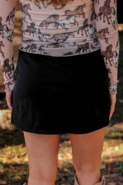 Refined Denim Stretch Skort- Black Wash by Jess Lea