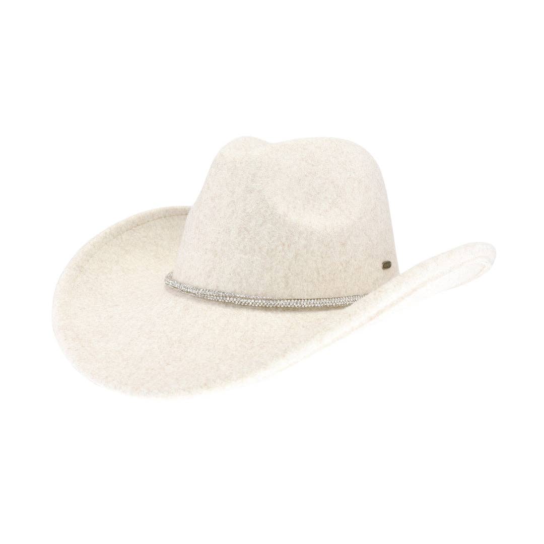 CC Reno Vegan Fabric Cowboy Hat: Heather Oatmeal