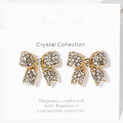 Crystal Rhinestone Pave Bow Stud Earrings
: Black Clear